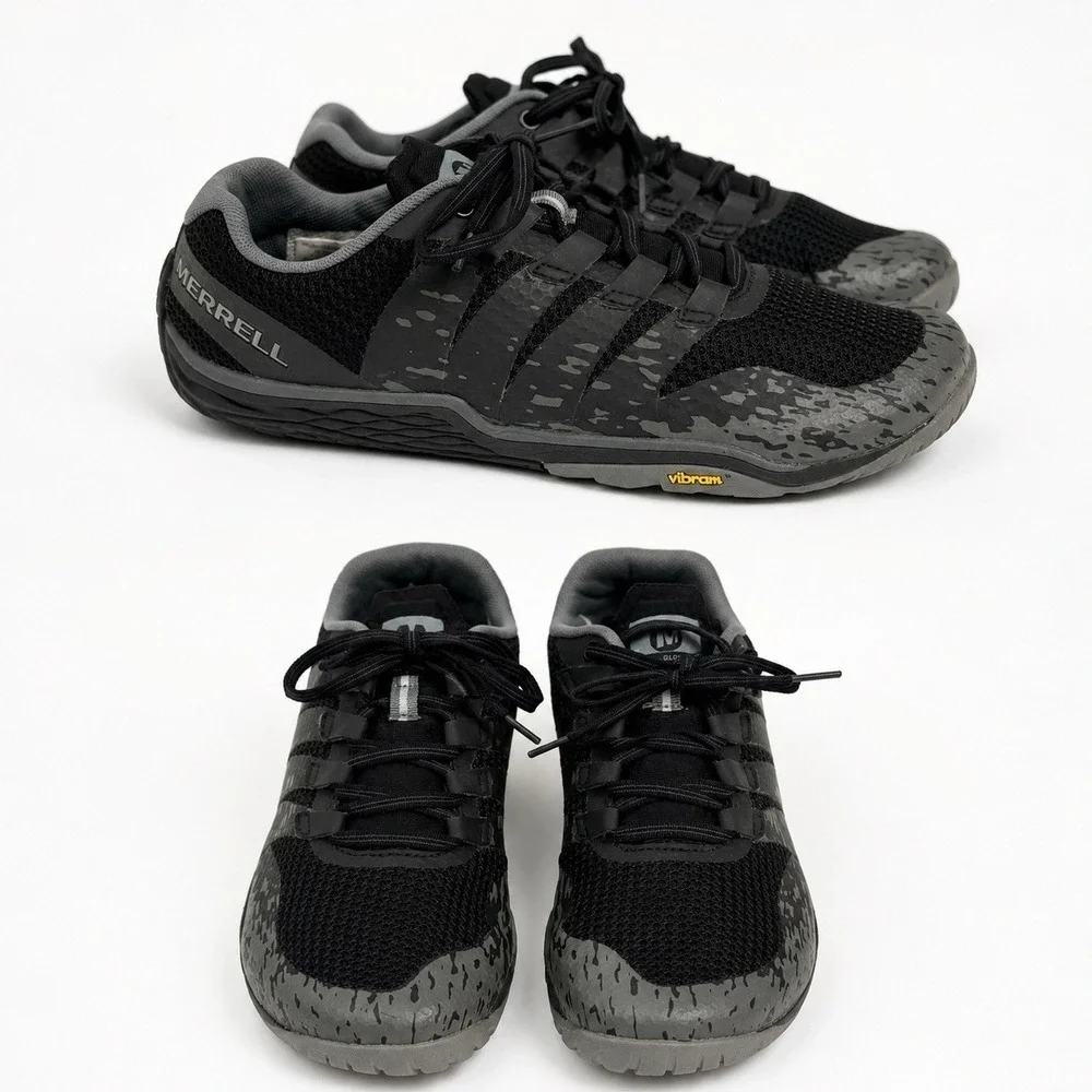 Merrell Trail Glove 5 Women's 8 Black Gray Barefoot Trail Running Shoes Vibram